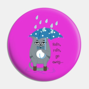 Cute cat in the rain Pin