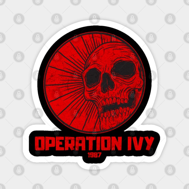 skull red operation ivy Magnet by lord cobra