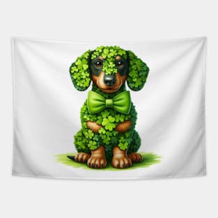 Clover Dachshund Dog St Patricks Day Tapestry