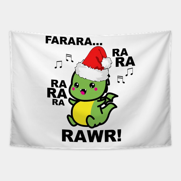 Funny Baby Dinosaur Christmas T Rex Men Boys Kids Xmas Gift Tapestry by Horisondesignz