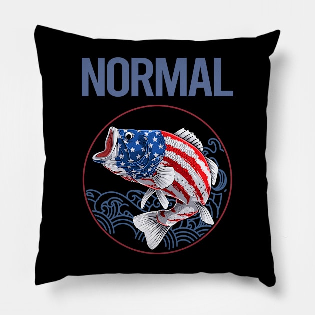 USA Flag Fish Normal Pillow by rosenbaumquinton52