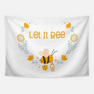 Cute Let It Bee Honeybee Tapestry