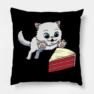 Persian Cat excited to eat Red Velvet Cake Pillow