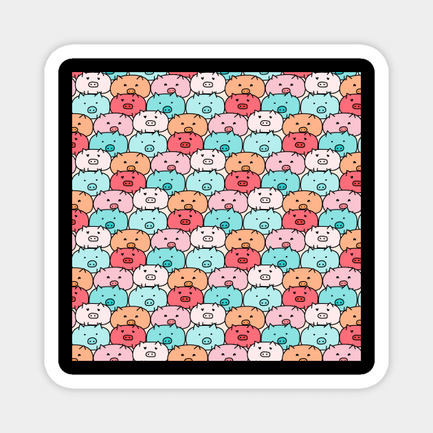 Lovely Pig Pattern Magnet by aquariart