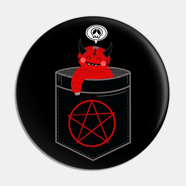 Satan In My Pocket Pin by KirstyFinnigan