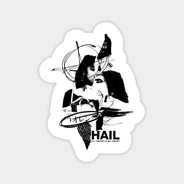 Hail all satan in my heart collage Magnet by hainz_studio