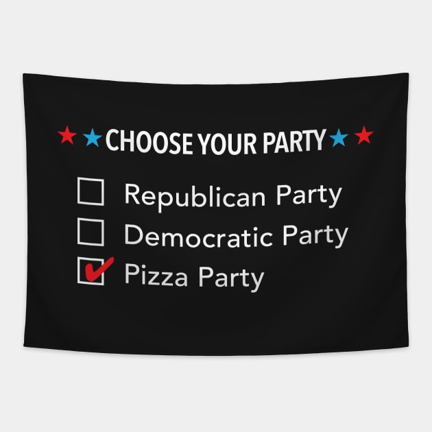 Choose Your Party: Republican Democratic Pizza Tapestry by zubiacreative