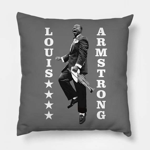 Louis Armstrong Pillow by PLAYDIGITAL2020