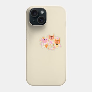 Cute Character Doodle Cats Phone Case