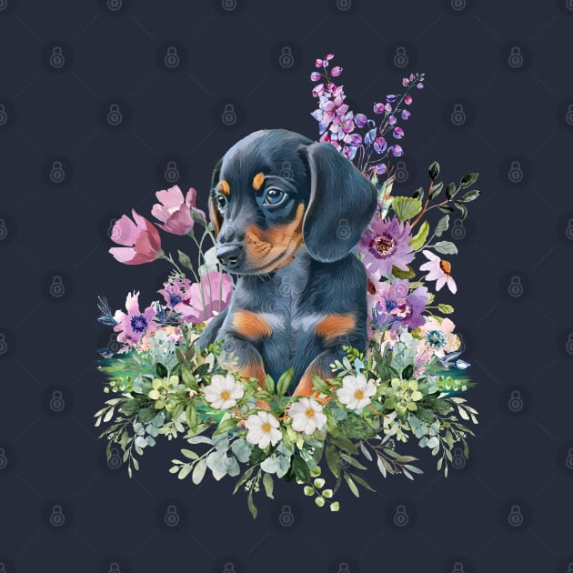 Wild Flower Dachshund Puppy by Weenie Riot