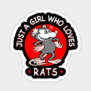 Just A Girl Who Loves Rats Funny Pet Mom Women Kid Gift Magnet