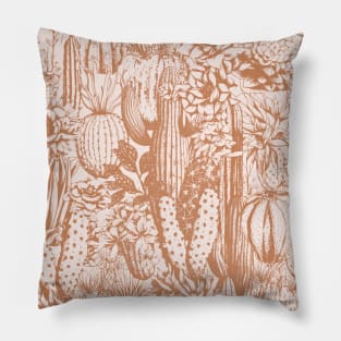 Western Cactus Boho Clay Pattern Pillow