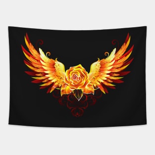 Fire Rose with Wings Tapestry