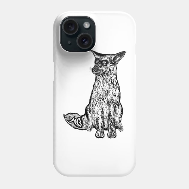 Hipster Coyote Black Phone Case by BrederWorks