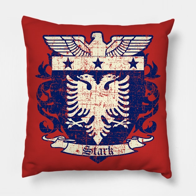 Stark Family Crest, distressed Pillow by woodsman