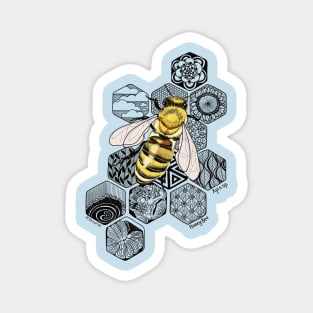 Golden Honey Bee Doodle Magnet