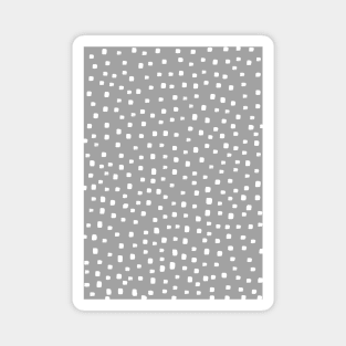 Grey and White Spotty Polka Dot Magnet