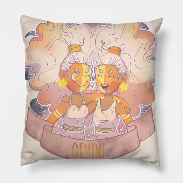 Gemini Pillow by Meeko_Art