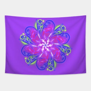 Lilac neon mandala Tapestry