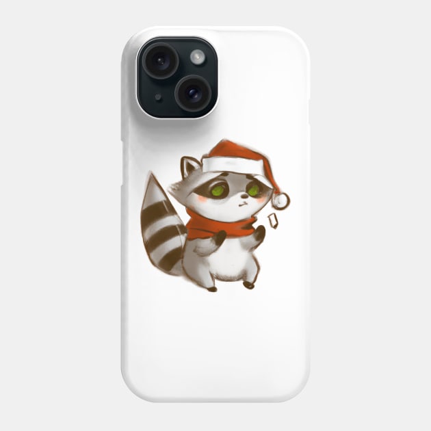 Cute Raccoon Drawing Phone Case by Play Zoo