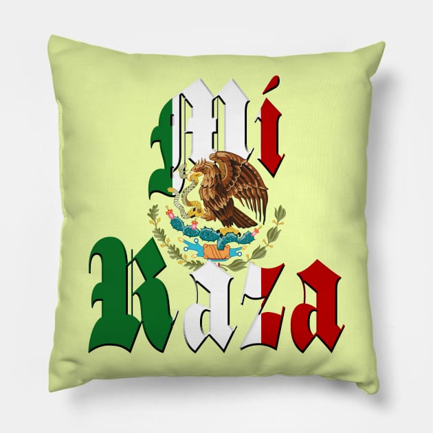 "Mi Raza" Mexican Flag Pillow by Gravityx9