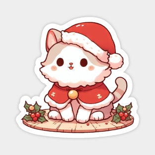 Cute Christmas Kitty Magnet