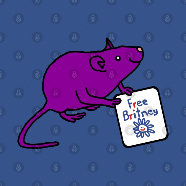 Cute Rat with Free Britney Sign by ellenhenryart