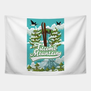 Titcomb mountain Farmington Maine ski logo Tapestry