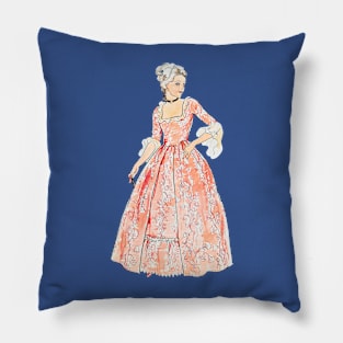 18th century orange lady's costume Pillow