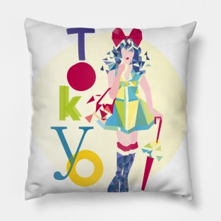 Geometric Tokyo Girl Pillow