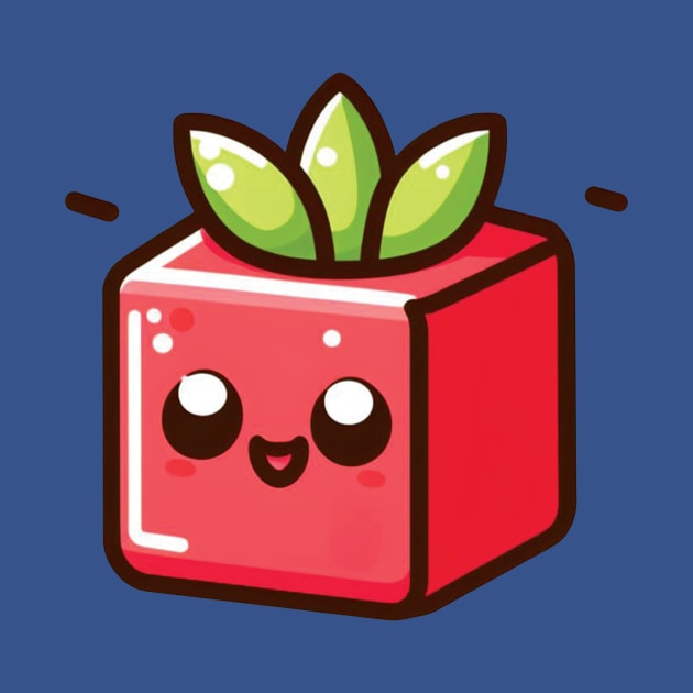 Cute Red Cube Emoji by blue-koala