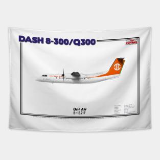 DeHavilland Canada Dash 8-300/Q300 - Uni Air (Art Print) Tapestry