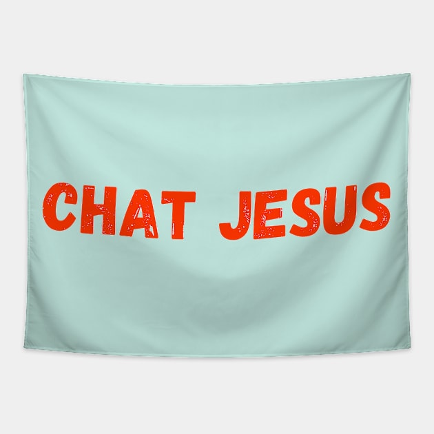 Chat Jesus (orange over..) Tapestry by Abby Anime