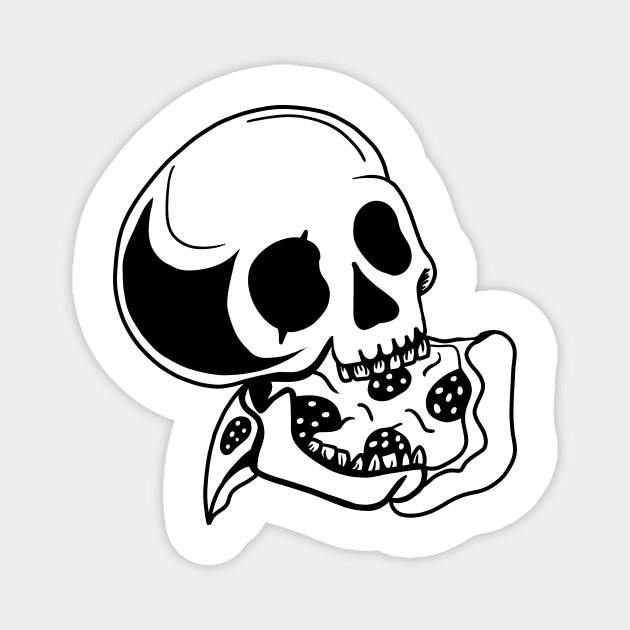 Skull Eating Pizza Magnet by logiamerch