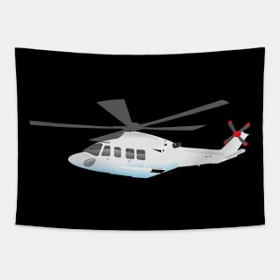 White and Grey Helicopter Tapestry