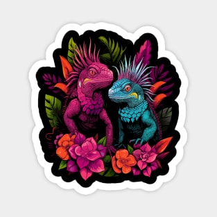 Iguana Couple Valentine Magnet