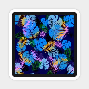 Blue hues botanical pattern Magnet