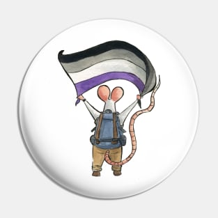 LGBT Mice celebrating Gay Pride (asexual flag) Pin