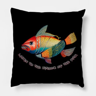 wisdom of the fish Pillow