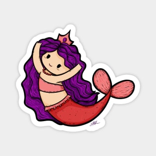 Cute Mermaid Illustration Magnet