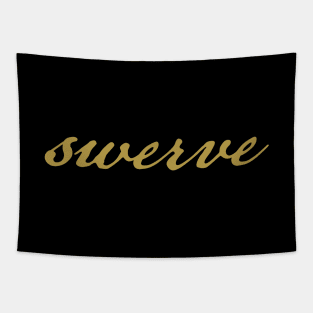 Swerve Typography Minimal Gold Script Tapestry