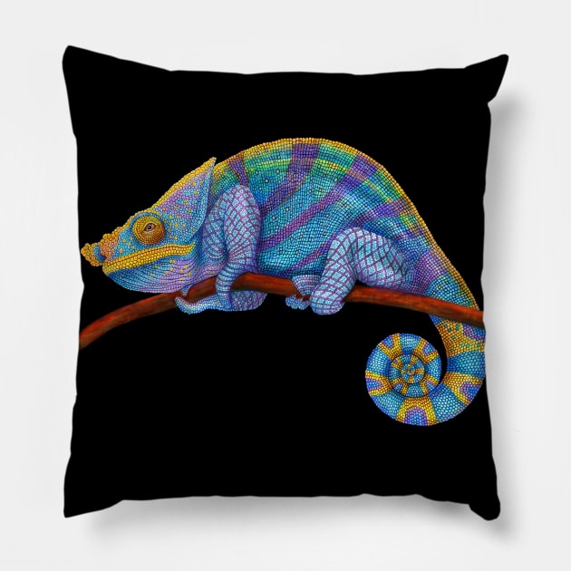 Panther Chameleon Pillow by Tim Jeffs Art