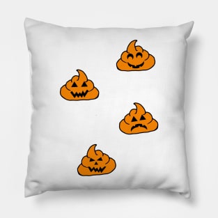 halloween jack o'lantern poo emoji Pillow