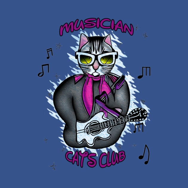 Street musician cat / Musician Cats Club by MusicianCatsClub