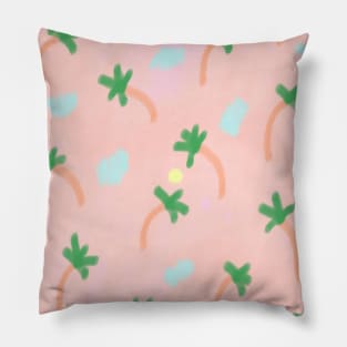 Palm Grid Beach Pillow