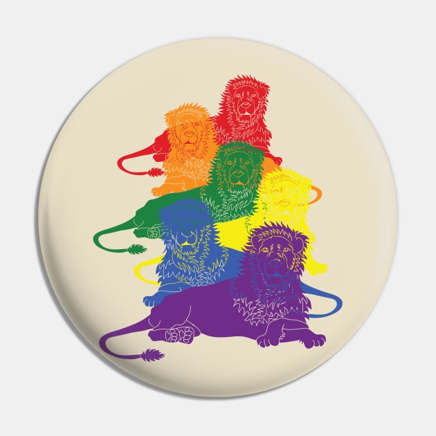 LGBT Gay Pride Lions 2 Pin by atomguy