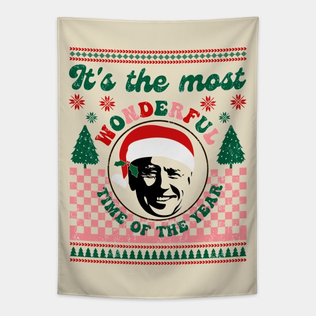 Funny Joe Biden Christmas Tapestry by Sruthi