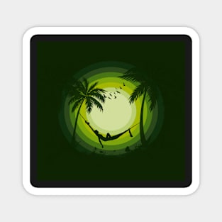 Feel my life green Sun Landscape vactor Art Magnet