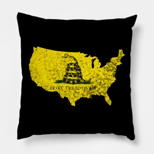 United States of America - Gadsden Flag (Distressed) Pillow