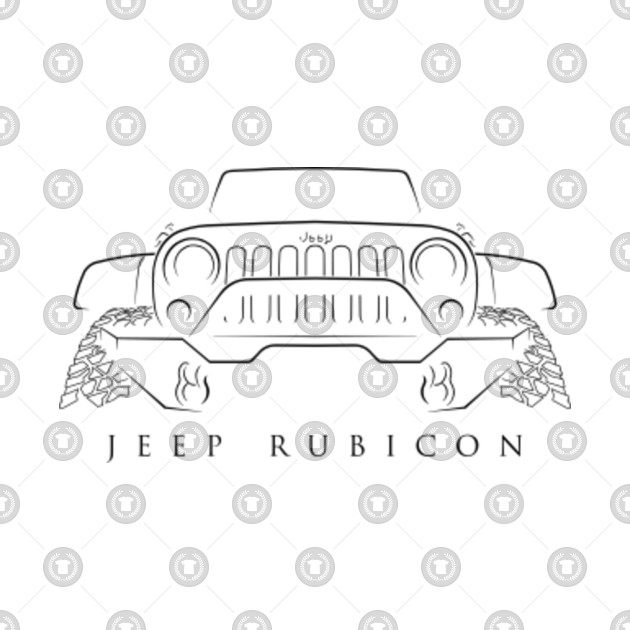 Jeep Wrangler Rubicon stencil Jeep TShirt TeePublic